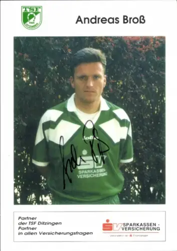 Autogrammkarte Fußballer Andreas Broß, TSF Ditzingen, Autogramm