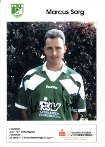 Autogrammkarte Fußballer Marcus Sorg, TSF Ditzingen, Autogramm