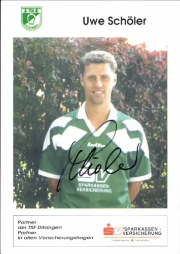 Autogrammkarte Fußballer Uwe Schöler, TSF Ditzingen, Autogramm