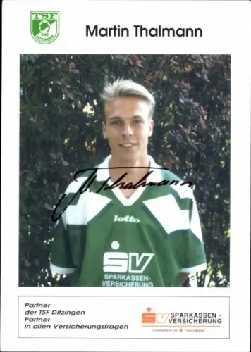 Autogrammkarte Fußballer Martin Thalmann, TSF Ditzingen, Autogramm