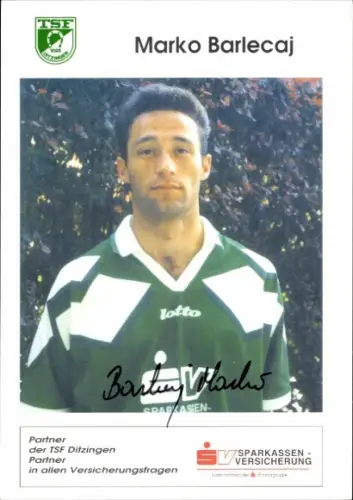 Autogrammkarte Fußballer Marko Barlecaj, TSF Ditzingen, Autogramm
