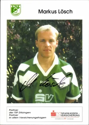 Autogrammkarte Fußballer Markus Lösch, TSF Ditzingen, Autogramm