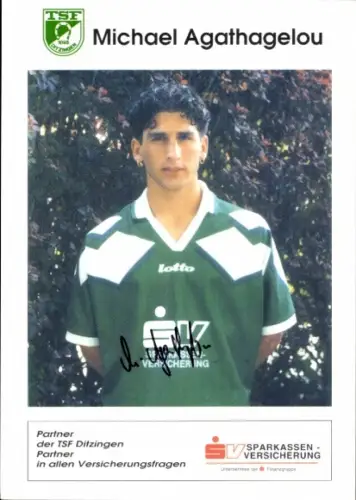 Autogrammkarte Fußballer Michael Agathagelou, TSF Ditzingen, Autogramm