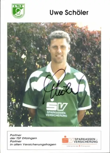 Autogrammkarte Trainer Uwe Schöler, TSF Ditzingen, Autogramm