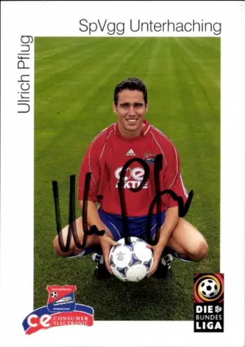 Autogrammkarte Fußballer Ulrich Pflug, SpVgg Unterhaching, Autogramm