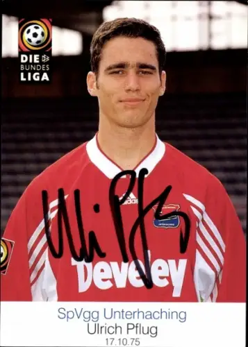 Autogrammkarte Fußballer Ulrich Pflug, SpVgg Unterhaching, Autogramm