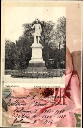 Passepartout Ak Wiesbaden in Hessen, Kaiser-Wilhelm-Denkmal