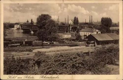 Ak Kehl am Rhein, Rheinbrücke