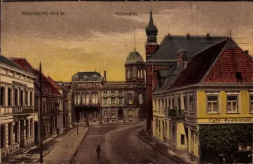 Ak Rheinberg am Niederrhein, Holzmarkt