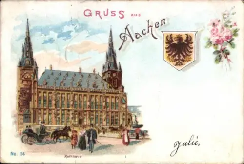 Wappen Litho Aachen, Rathaus