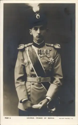 Ak Prinz Georg von Serbien, Portrait in Uniform