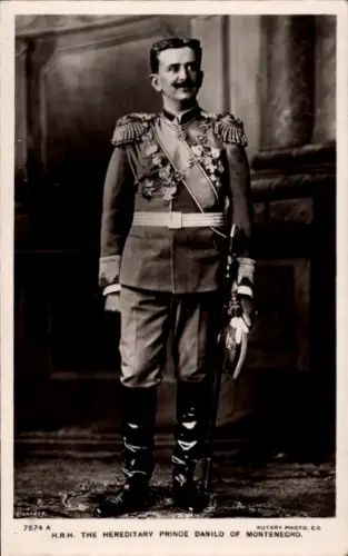 Ak Prinz Danilo von Montenegro, Portrait in Uniform