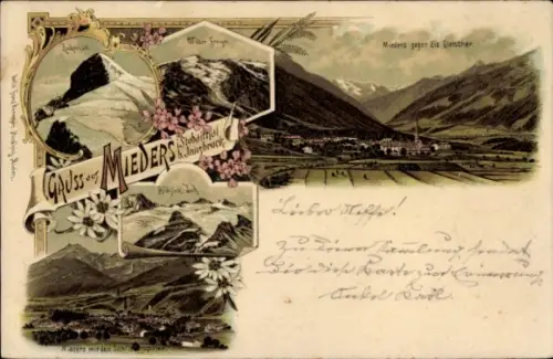 Litho Mieders im Stubaital Tirol, Panorama, Gletscher