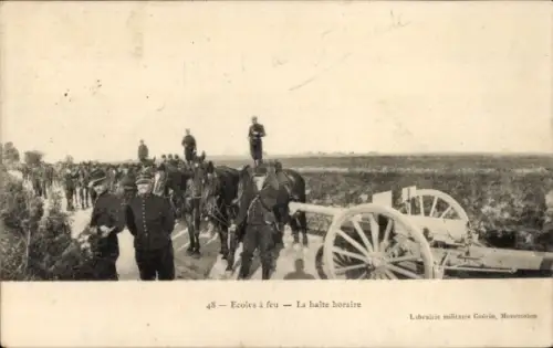 CPA Ecole a feu, La halte horaire