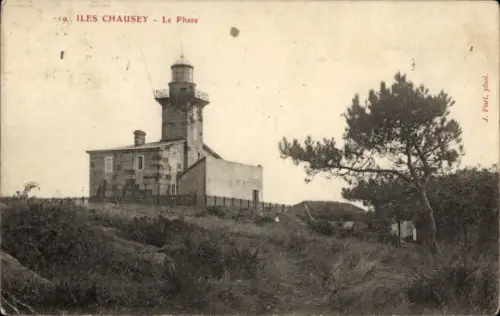 CPA Îles Chausey Manche, Phare