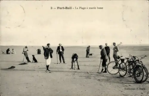 CPA Port Bail Portbail Manche, La Plage à marée basse
