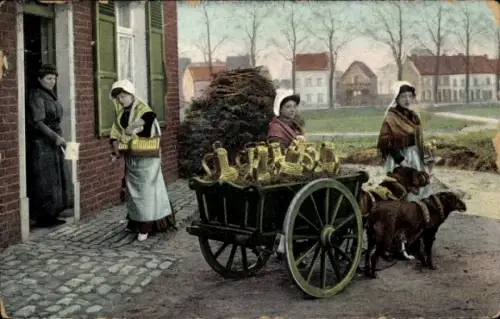 Ak Belgische Milchmädchen, Hundekarren