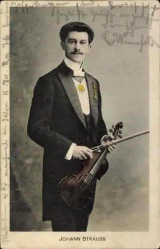 Ak Johann Strauß Enkel, Komponist, Portrait, Violine
