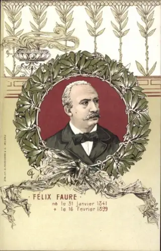 Ak Félix Faure, Präsident von Frankreich, Portrait