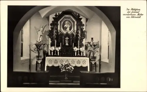 Ak Schönstatt Vallendar am Rhein, Altar mit religiösem Bild