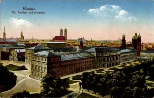 Ak München, Königliche Residenz, Hofgarten