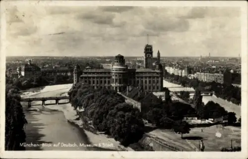 Ak München, Deutsches Museum, Stadtpanorama