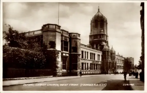 Ak Oxford Oxfordshire England,  Christ Church, West Front, gegründet 1525, 