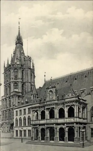 Ak Köln am Rhein, Rathaus  s Gebäude, Uhrturm, 