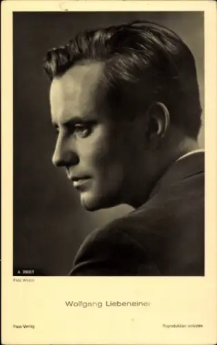 Ak Schauspieler Wolfgang Liebeneiner, Portrait im Profil