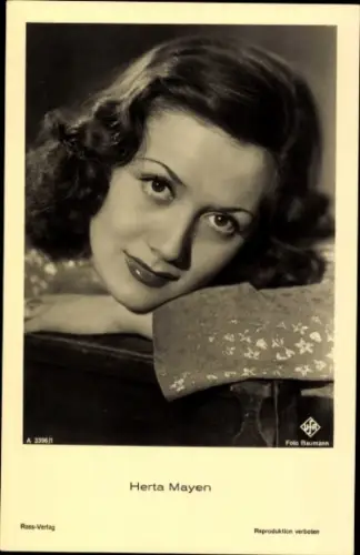 Ak Schauspielerin Herta Mayen, Portrait, Ufa Film
