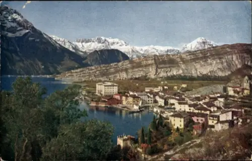 Ak Torbole Lago di Garda Trentino, Garda See mit Stadt