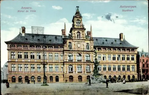 Ak Antwerpen Flandern, Hôtel de Ville,  Stadhuis,  Architektur