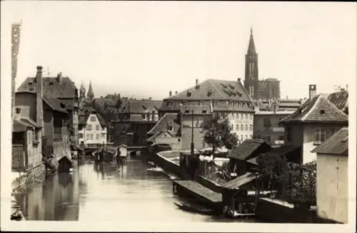 Ak Strasbourg Straßburg Elsass Bas Rhin, Stadtansicht, Fluss, Brücken,  Gebäude, Straßburg