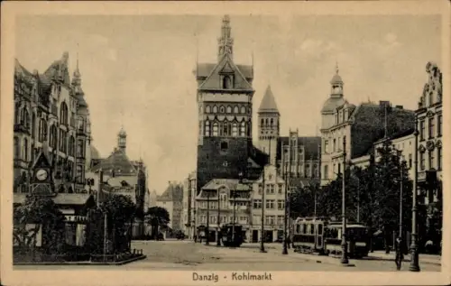 Ak Gdańsk Danzig, Danzig Kohlmarkt,  Gebäude, Straßenansicht, keine Personen