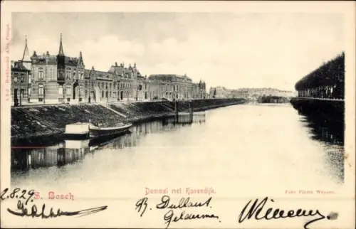 Ak 's Hertogenbosch Den Bosch Nordbrabant Niederlande, Dommel met Havendijk