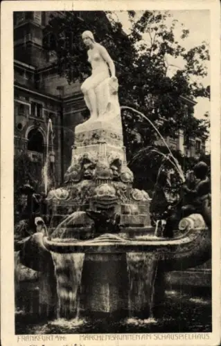 Ak Frankfurt am Main, Märchenbrunnen, Schauspielhaus