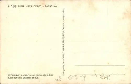 Ak Paraguay, India Maca Chaco, Frau mit entblößtem Busen