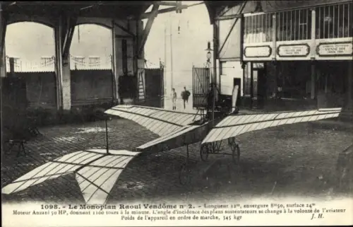 Ak Le Monoplan Raoul Vendome Nr. 2