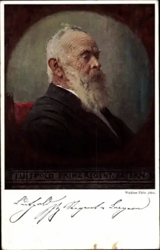 Ganzsachen Künstler Ak Firle, Walther, Prinzregent Luitpold von Bayern, Portrait