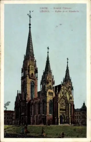 Ak Lwiw Lwów Lemberg Léopol Ukraine, Kirche St. Elisabeth