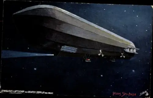 Künstler Ak Stövhase, Hans, Lenkbares Luftschiff des Grafen Zeppelin bei Nacht, Tuck Serie Nr. 978 P
