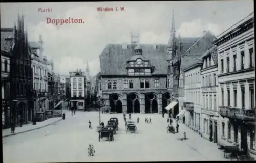 Ak Minden in Westfalen, Markt