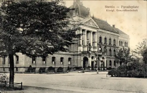 Ak Szczecin Stettin Pommern, Paradeplatz, Generallandschaft