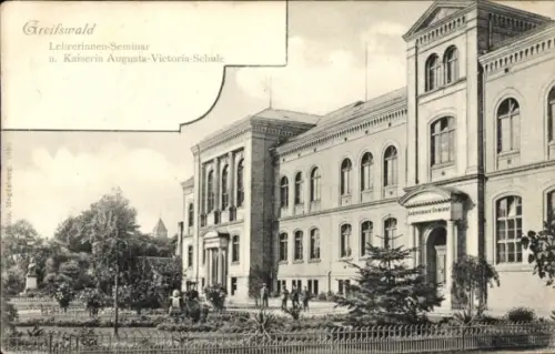 Ak Hansestadt Greifswald, Lehrerinnen-Seminar, Kaiserin Augusta-Victoria-Schule