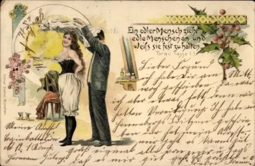 Litho Ein edler Mensch zieht edle Menschen an und weiß sie fest zu halten, Torquato Tasso I.1