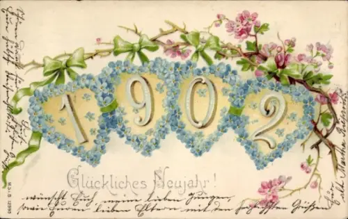 Ak Glückwunsch Neujahr, Jahreszahl 1902