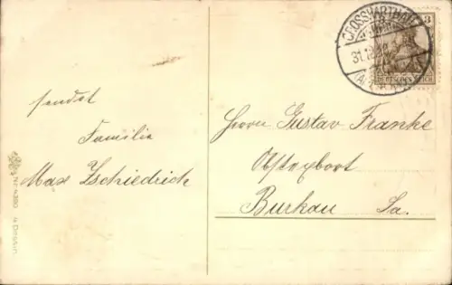 Präge Ak Glückwunsch Neujahr, Mutter mit Tochter, Schweine