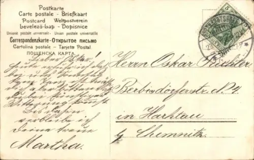 Gedicht Ak zwei Täubchen, Blumen, Vers