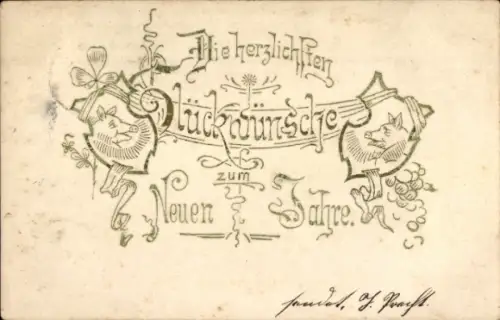 Ak Glückwunsch Neujahr, Glücksschweine