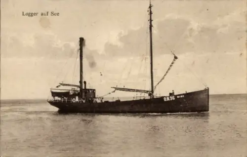 Ak Schiff, Logger auf See